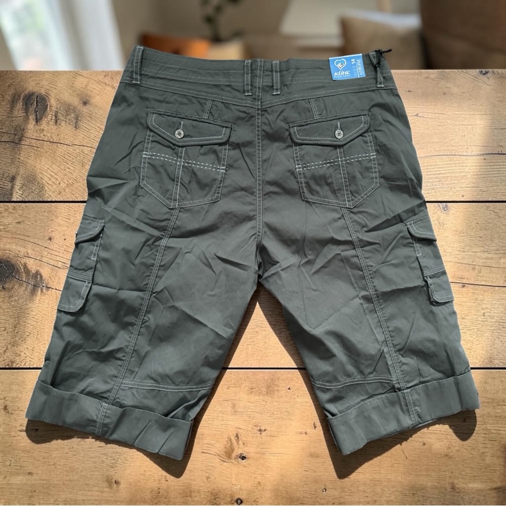 NWT Kuhl Resistor Cargo Shorts Charcoal Grey Kuhlkurve Hiking Trek Camp Women 14 - Picture 2 of 16